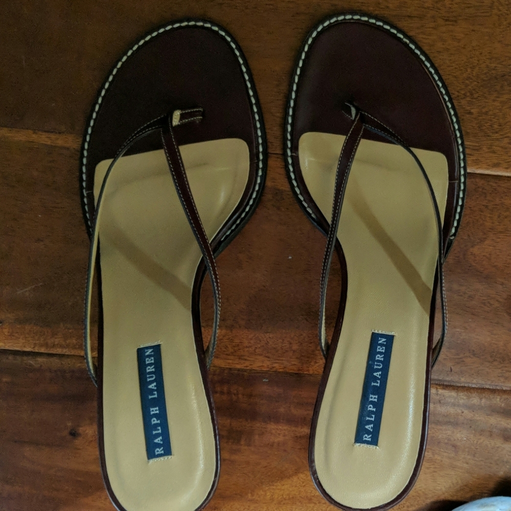 Ralph Lauren Brown Leather Heels